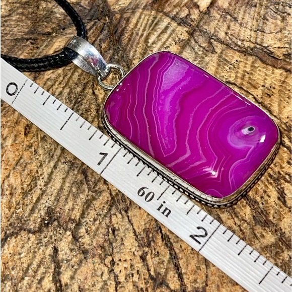 Pink Botswana Lace Agate Pendant 2” - Picture 13 of 14